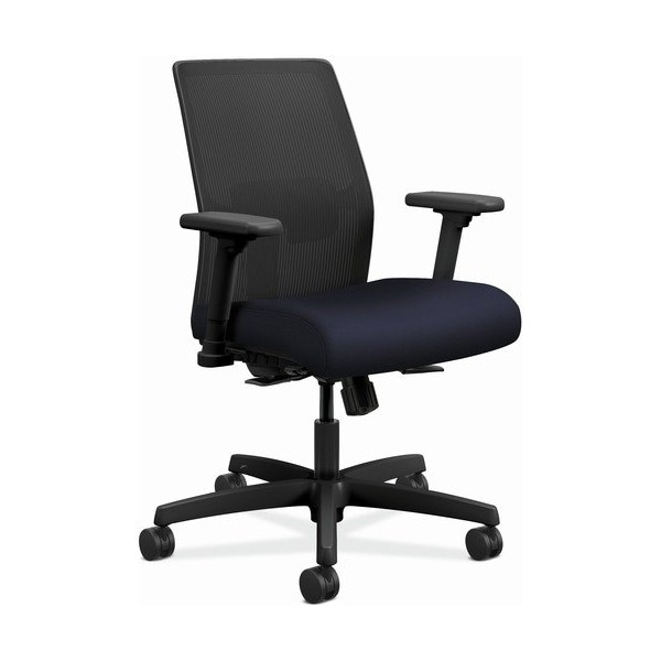 Hon IGNITION 2.0 4-WAY STRETCH LOW-BACK MESH TASK CHAIR, , NAVY SEAT, BLK BACK/BASE HONI2L1AMLC98TK - main